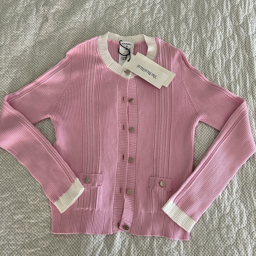 Chanel Pink Cardigan Sweater